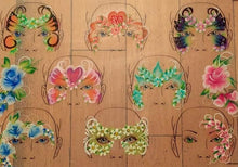 Load image into Gallery viewer, FAB Wipeable Face Painting Practice Board - 8 Face Mask Landscape
