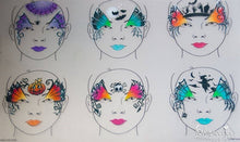 Load image into Gallery viewer, FAB Wipeable Face Painting Practice Board - 6 Child Faces