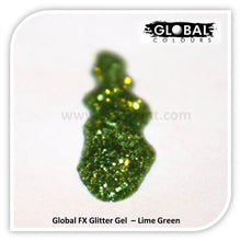 Load image into Gallery viewer, Global FX Face Painting Glitter Gel - Lime Green 36ml/1.2oz