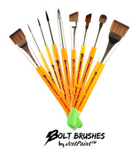 Load image into Gallery viewer, BOLT Face Painting Brushes by Jest Paint - Full Set of 9 FIRM Brushes