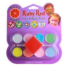 Load image into Gallery viewer, Ruby Red Face Paint - Small 8 Color Pastel Palette