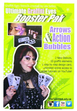 Load image into Gallery viewer, Ultimate Graffiti Eyes Face Painting Stencils - Booster Pak Arrows & Action Bubbles