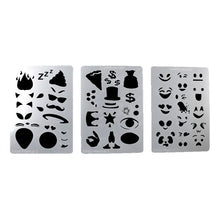 Load image into Gallery viewer, Ultimate Graffiti Eyes Face Painting Stencils - Booster Pak Emoji Mash-up!