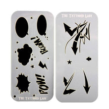 Load image into Gallery viewer, Ultimate Graffiti Eyes Face Painting Stencils - Booster Pak Arrows & Action Bubbles