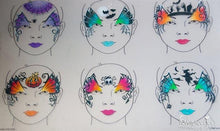 Load image into Gallery viewer, FAB Wipeable Face Painting Practice Board - 6 Child Faces
