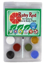Load image into Gallery viewer, Ruby Red Face Paint Palette - 6 Color Natural Clam Pack
