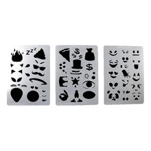 Load image into Gallery viewer, Ultimate Graffiti Eyes Face Painting Stencils - Booster Pak Emoji Mash-up!
