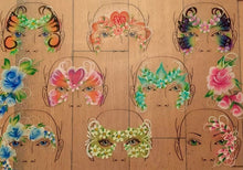 Load image into Gallery viewer, FAB Wipeable Face Painting Practice Board - 8 Face Mask Landscape
