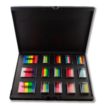 Load image into Gallery viewer, Global Face Paint Pro Palette - 3 Rainbow Cakes and 12 Fun Strokes
