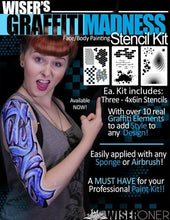 Load image into Gallery viewer, Wiser's Graffiti Madness Face Painting Stencil Kit
