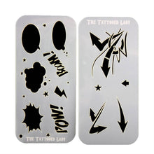 Load image into Gallery viewer, Ultimate Graffiti Eyes Face Painting Stencils - Booster Pak Arrows &amp; Action Bubbles
