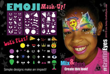 Load image into Gallery viewer, Ultimate Graffiti Eyes Face Painting Stencils - Booster Pak Emoji Mash-up!

