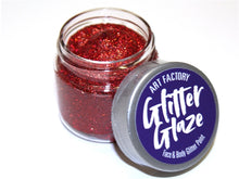 Load image into Gallery viewer, Art Factory | Glitter Glaze Face &amp; Body Glitter Paint - Red (1 fl oz)
