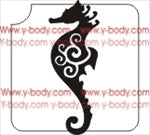 Load image into Gallery viewer, Glitter Tattoo Stencil - 220A Seahorse swirl #11
