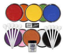 Load image into Gallery viewer, StarBlend Powder  Face Paint  By Mehron - Set of 10 Colors w/ Gem Powder and Smoothies
