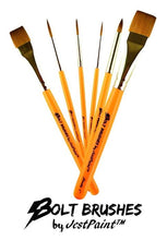 Load image into Gallery viewer, BOLT Face Painting Brushes by Jest Paint - Full Set of 6 Brushes
