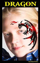 Load image into Gallery viewer, Stencil Eyes / Profiles - Face Painting Stencil - Dragon
