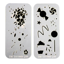 Load image into Gallery viewer, Ultimate Graffiti Eyes Face Painting Stencils- Booster Pak Flowers &amp; Candy
